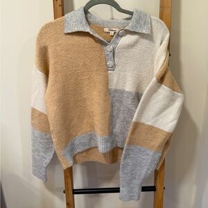 Neutral Color Block Sweater